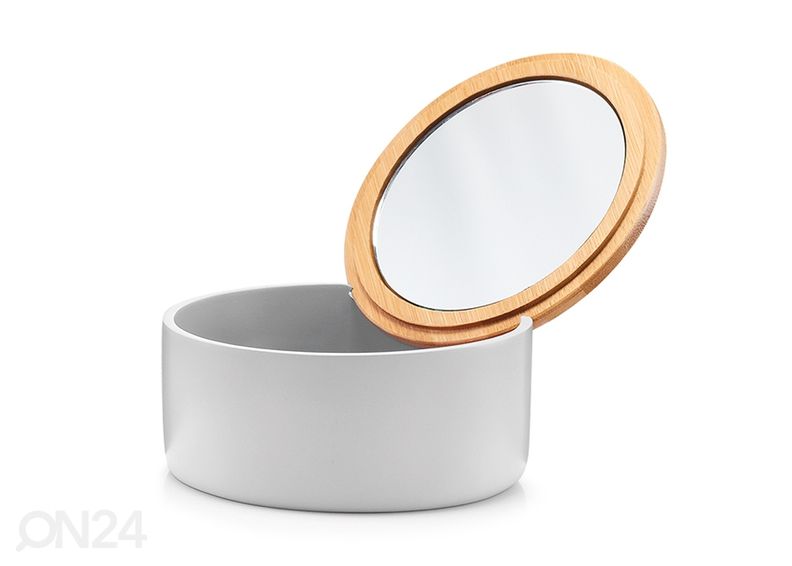 Шкатулка для украшений с зеркалом, серая увеличить