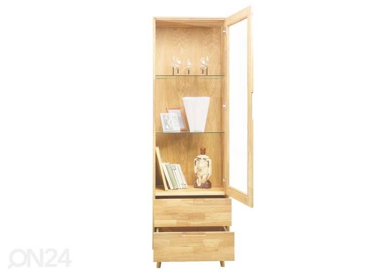 Шкаф-витрина из массива дуба Scan1, белое масло увеличить