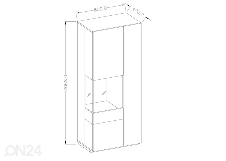 Шкаф-витрина, левосторонняя увеличить