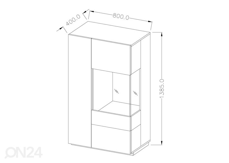 Шкаф-витрина, правосторонний увеличить
