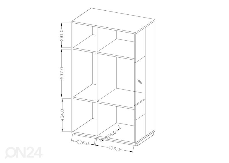 Шкаф-витрина, правосторонний увеличить
