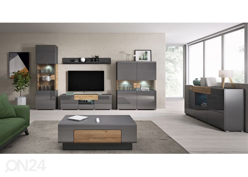 Шкаф-витрина, серый увеличить