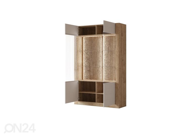 Шкаф-витрина Cassandra 129 cm, дуб/кашемир увеличить
