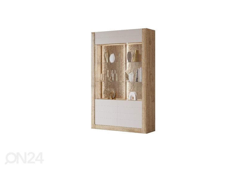 Шкаф-витрина Cassandra 129 cm, дуб/кашемир увеличить