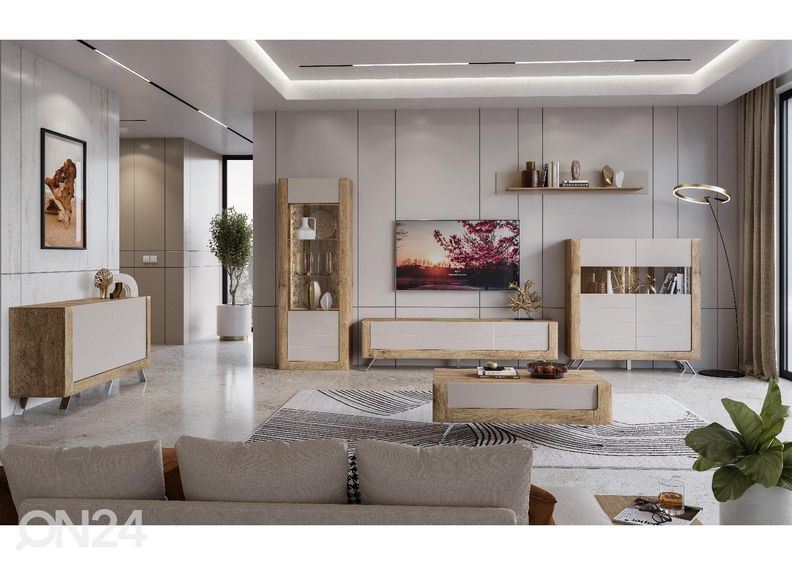 Шкаф-витрина Cassandra 73 cm, дуб/кашемир увеличить