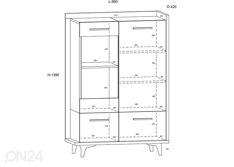 Шкаф-витрина Kinsale 95 cm увеличить