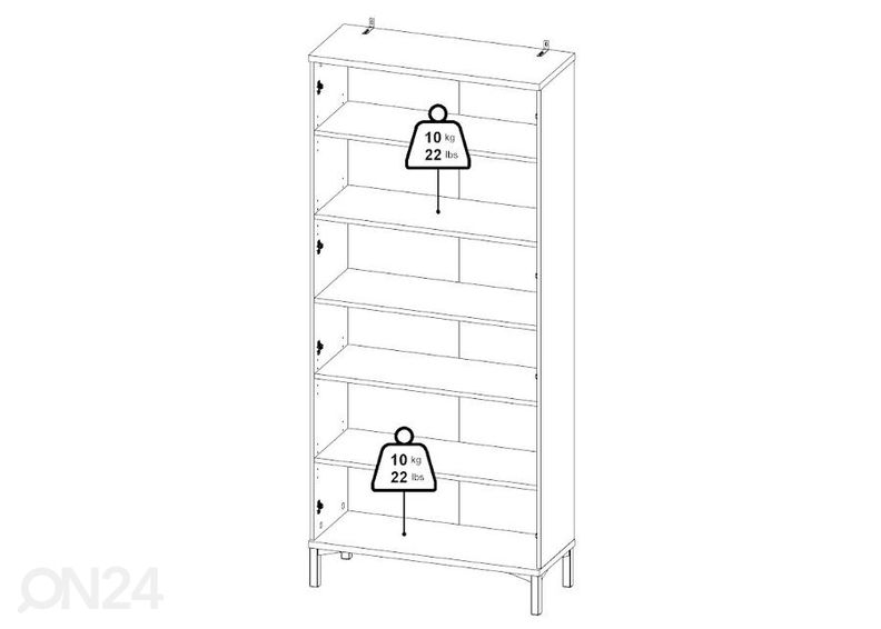 Шкаф-витрина Roma 88 cm, белый увеличить