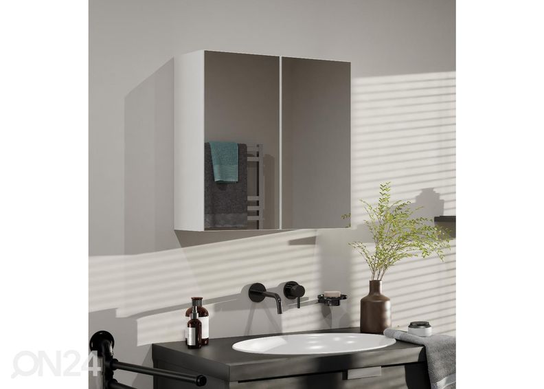 Шкаф в ванную с зеркалом увеличить