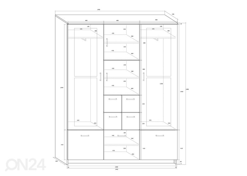 Шкаф в прихожую 150 cm увеличить
