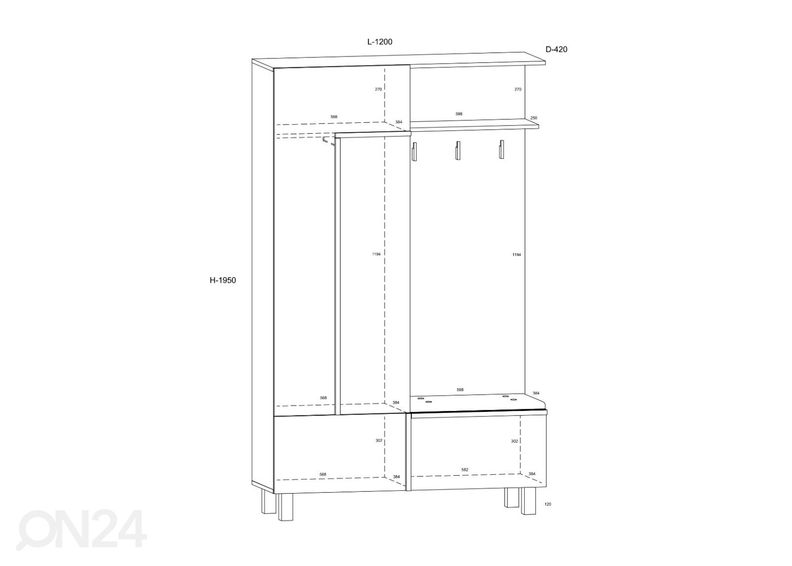 Шкаф в прихожую Youghal 120 cm увеличить