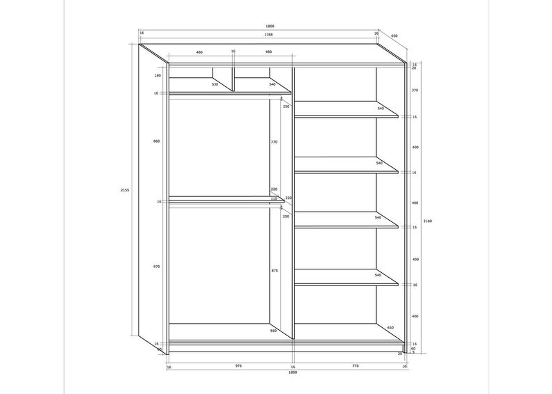 Шкаф-купе 180 cm увеличить
