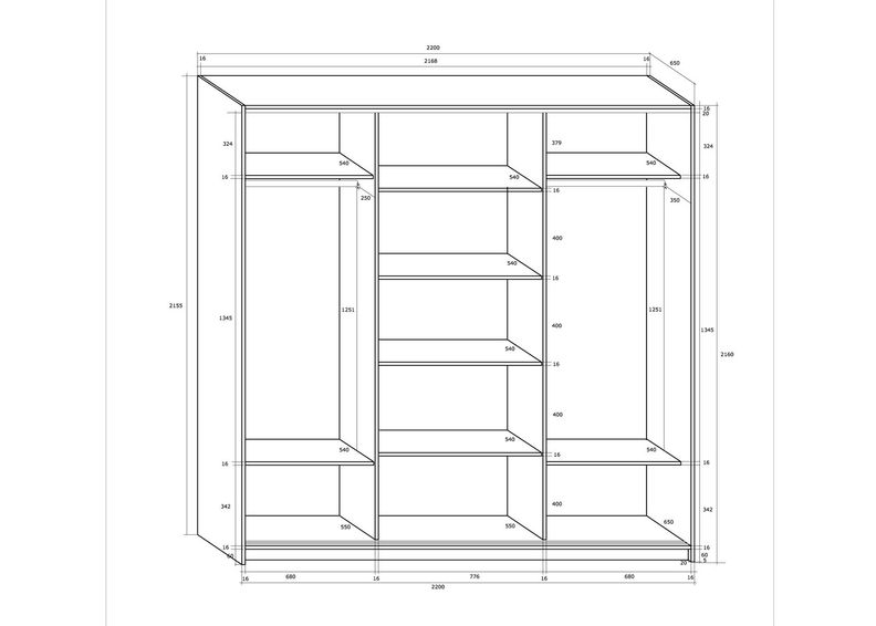 Шкаф-купе 220 cm увеличить