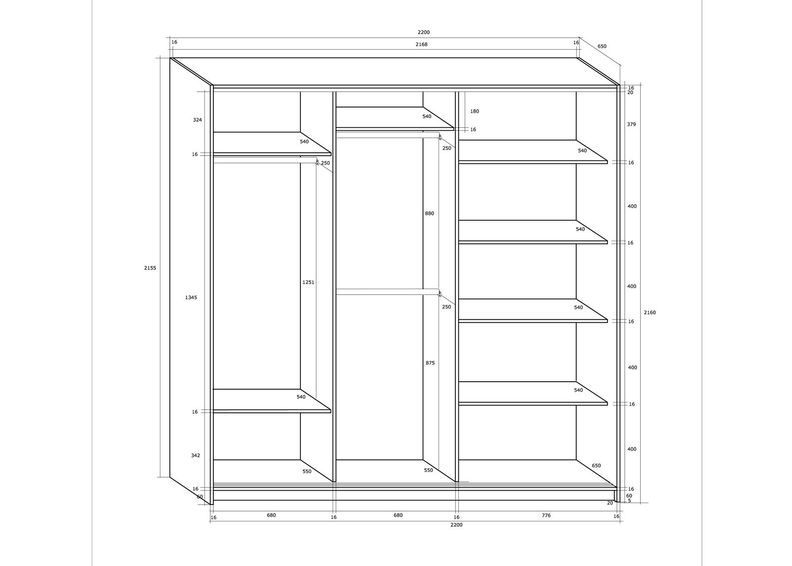 Шкаф-купе 220 cm увеличить