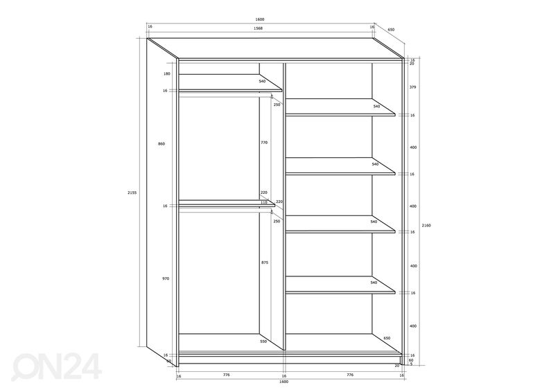Шкаф-купе Durrus 160 cm увеличить