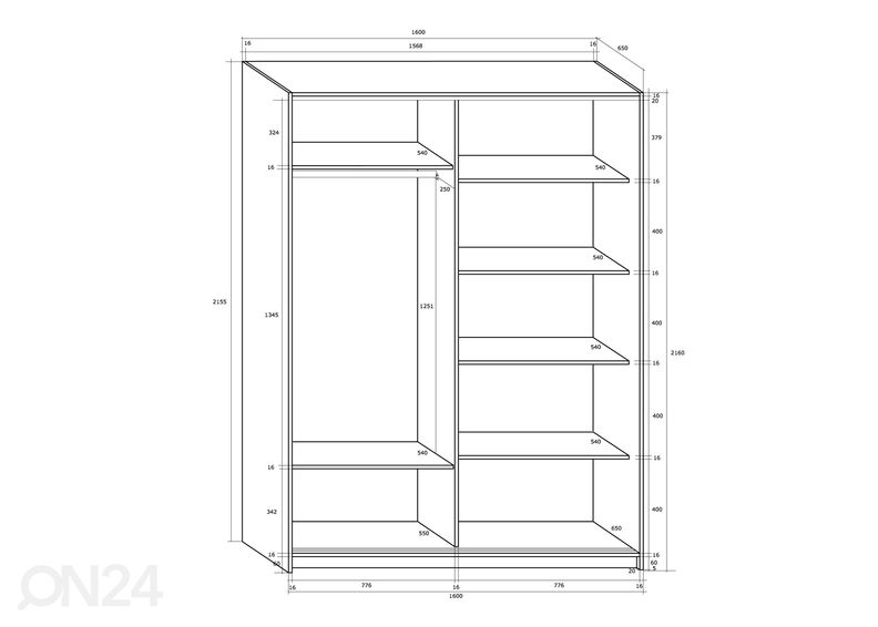 Шкаф-купе Durrus 160 cm увеличить