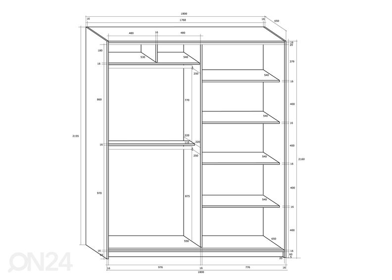 Шкаф-купе Durrus 180 cm увеличить
