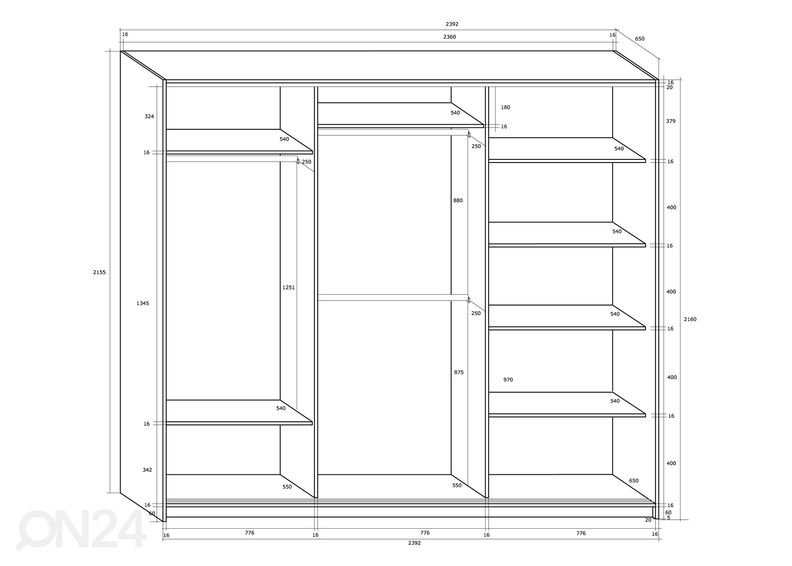 Шкаф-купе Durrus 240 cm увеличить