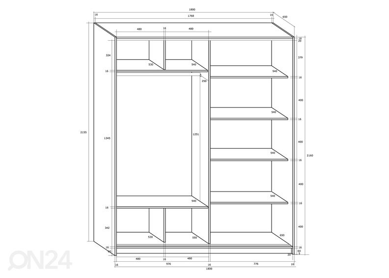 Шкаф-купе Durrus II 180 cm увеличить