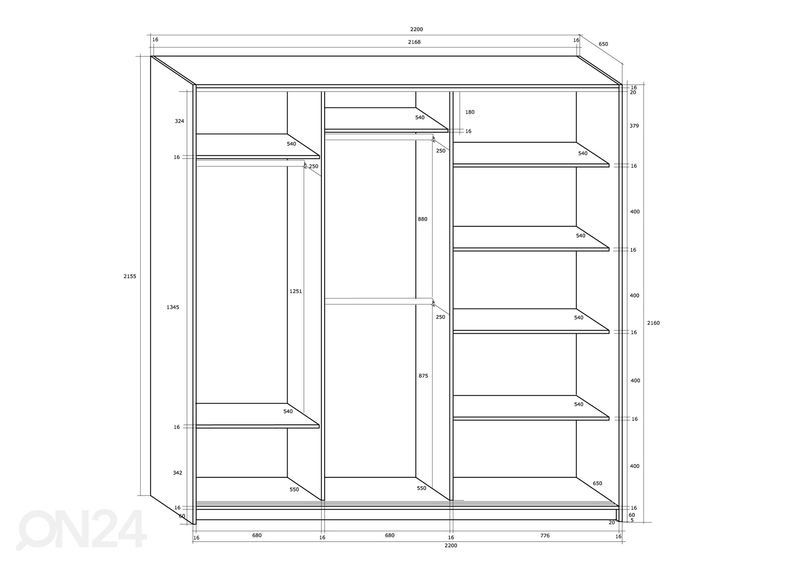 Шкаф-купе Durrus II 220 cm увеличить