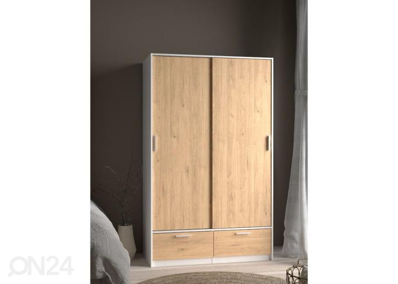 Шкаф-купе Line 121 cm, hickory/белый увеличить