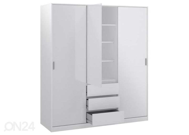 Шкаф-купе Naia 177 cm, белый/белый глянцевый увеличить