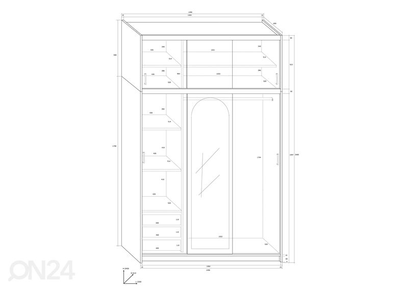 Шкаф-купе Qamma 150 cm увеличить