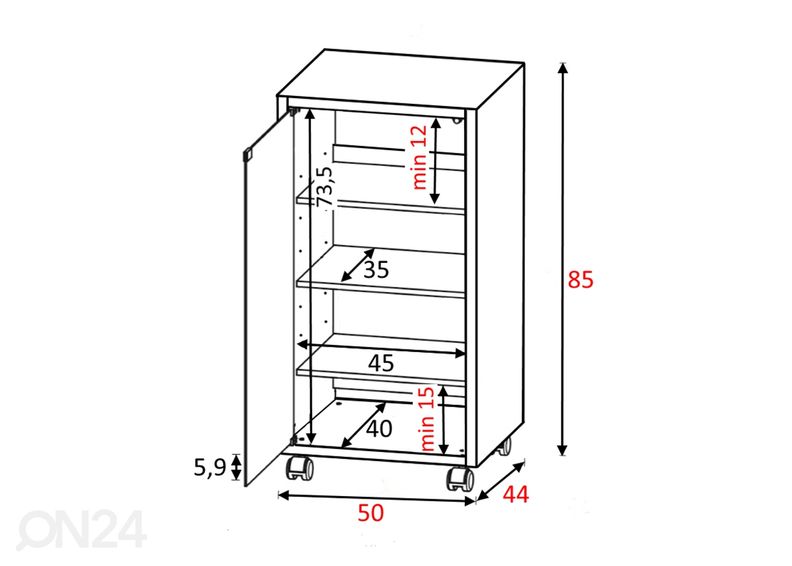 Шкаф на колесах Amalfi увеличить