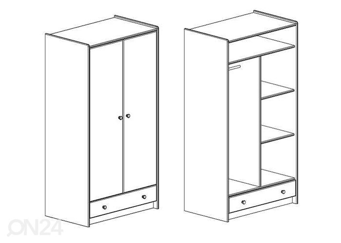 Шкаф платяной из массива сосны For Kids 100 увеличить