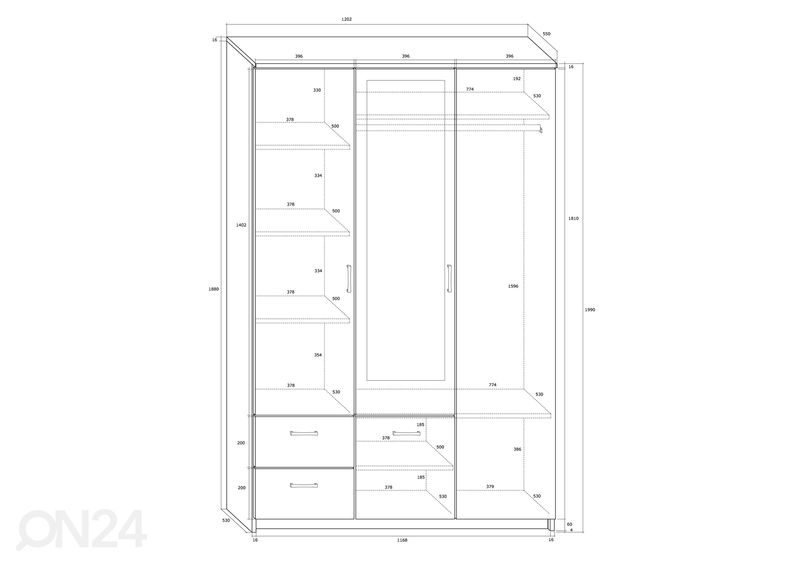 Шкаф платяной 120 cm увеличить