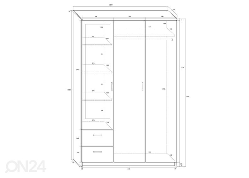 Шкаф платяной 120 cm увеличить