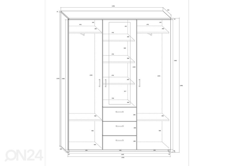 Шкаф платяной увеличить