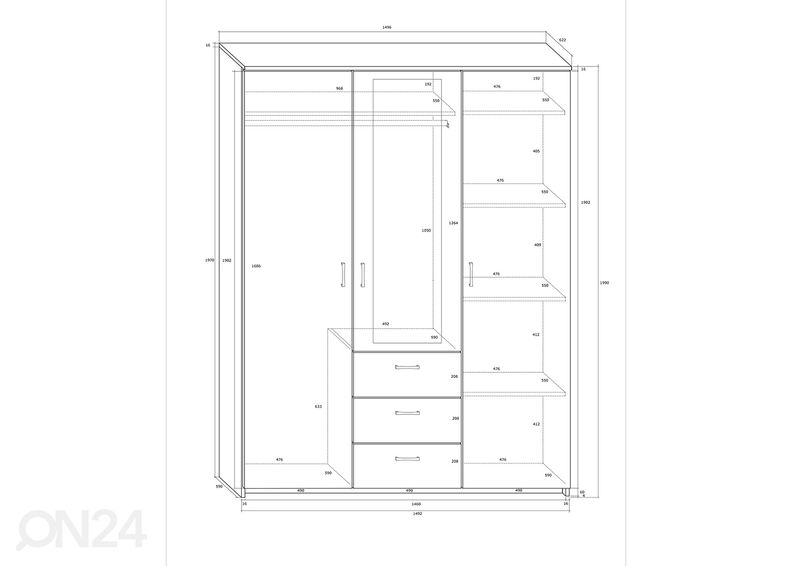 Шкаф платяной увеличить
