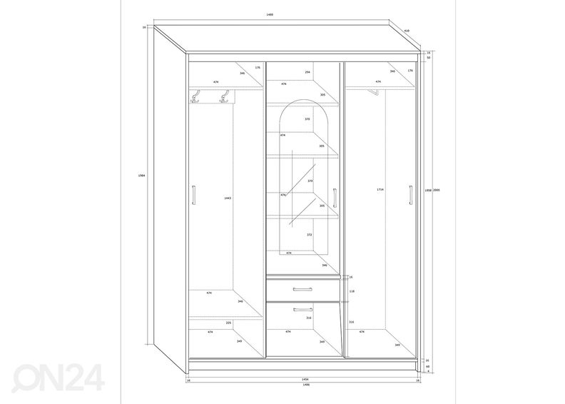 Шкаф платяной 149 cm увеличить