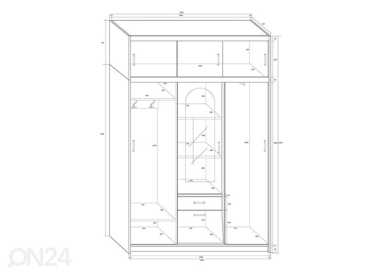 Шкаф платяной 149 cm увеличить