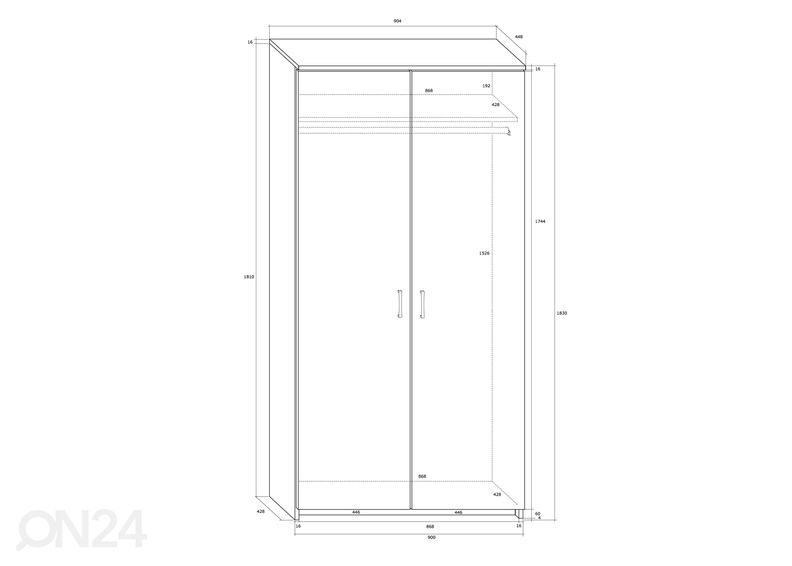 Шкаф платяной 90 cm увеличить