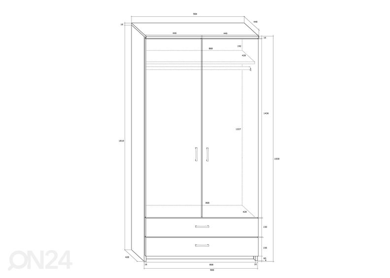 Шкаф платяной 90 cm увеличить