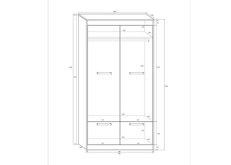 Шкаф платяной Cobhy 100 cm увеличить