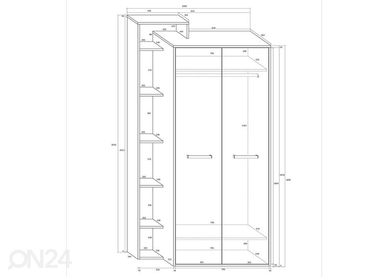 Шкаф платяной Macroom 105 cm увеличить