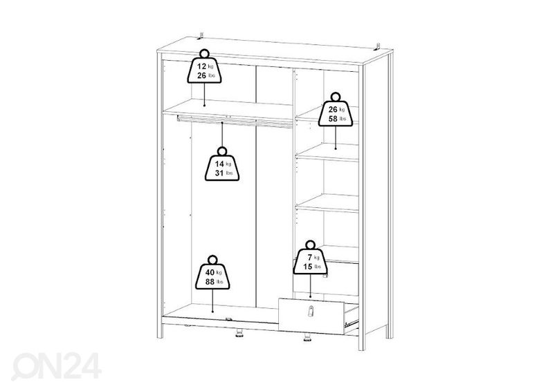 Шкаф платяной Madrid 150 cm увеличить