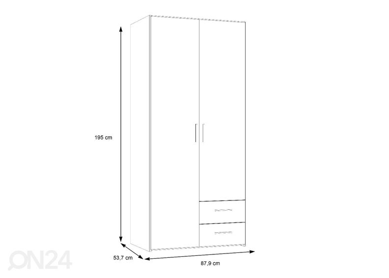 Шкаф платяной Perla 88 cm увеличить