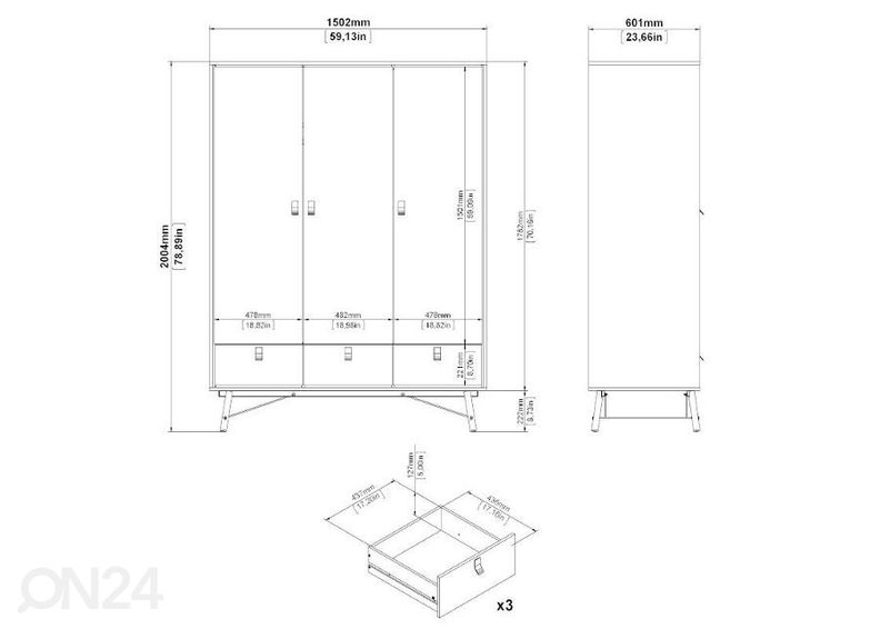 Шкаф платяной Ry 150 cm увеличить