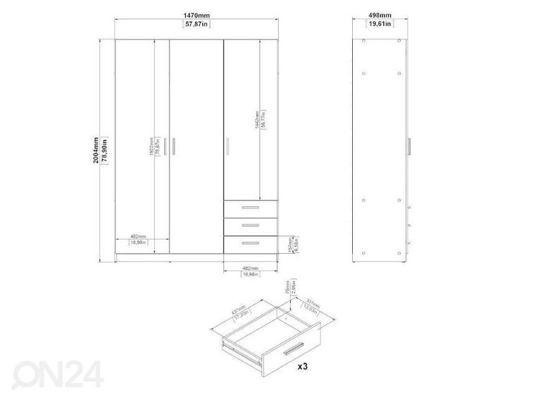 Шкаф платяной Sprint 147 cm увеличить