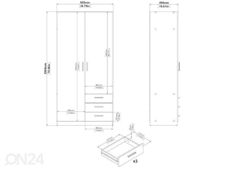 Шкаф платяной Sprint 98,5 cm увеличить