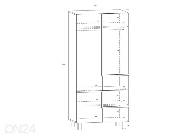 Шкаф платяной Youghal 90 cm увеличить