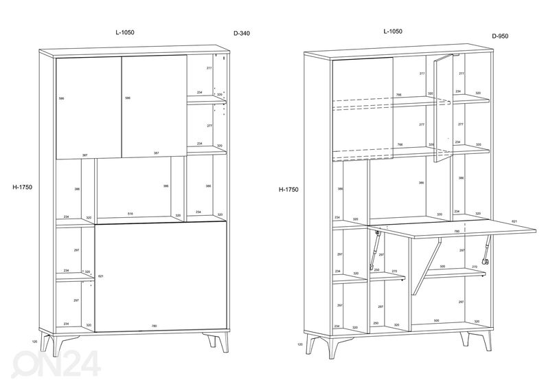 Шкаф-полка / бюро-секретер Lissy 105 cm увеличить