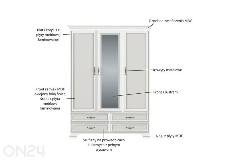 Шкаф с зеркалом Tiffany II увеличить