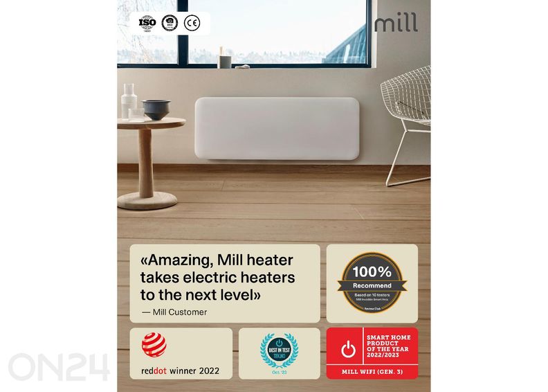 Электрический радиатор Mill Invisible Smart WiFi Gen4 PA2000WIFI4 увеличить