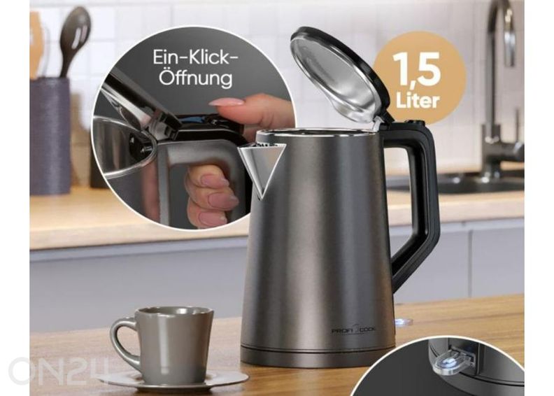 Электрический чайник ProfiCook 1,5 л PCWK1290, графитовый увеличить