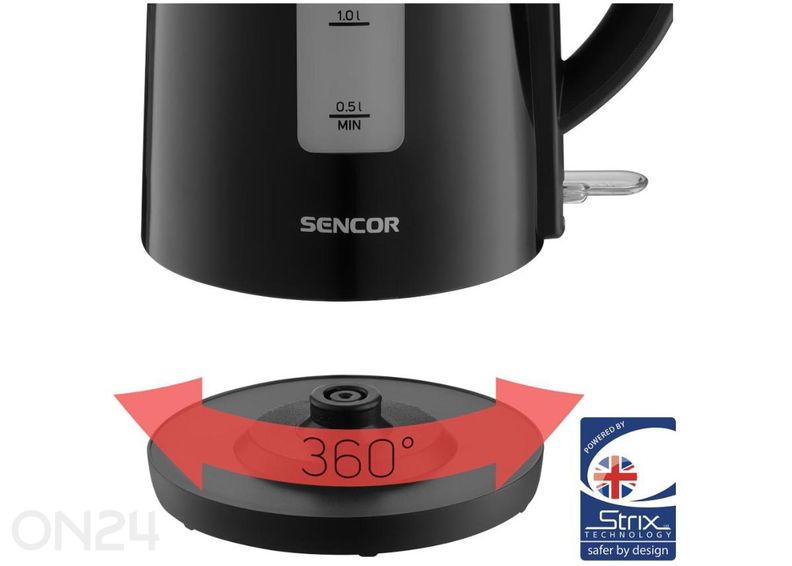 Электрический чайник Sencor SWK2710BK, 1,7 л, чёрный увеличить