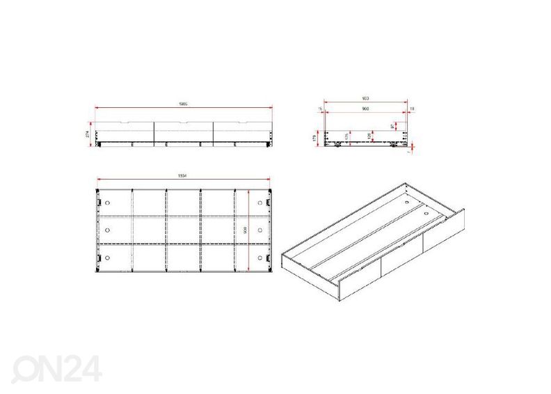 Ящик кроватный Margrit, белый увеличить